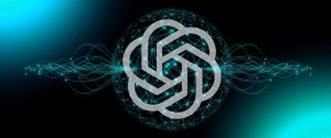 Grafisk representation av OpenAIs logotyp med ett digitalt nätverk – symboliserar lanseringen av GPT-5