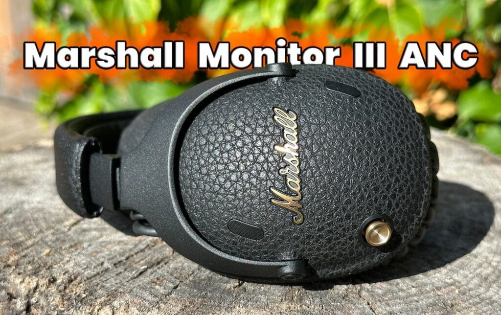 Marshall Monitor III ANC hörlurar med klassisk retrodesign i svart konstläder