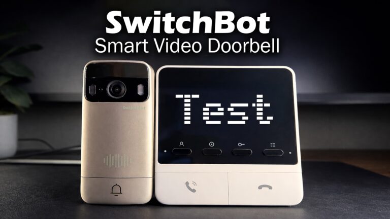 SwitchBot Smart Video Doorbell tillsammans med medföljande monitor under test.