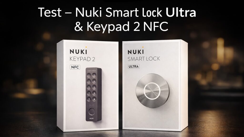 Nuki Smart Lock Ultra och Keypad 2 NFC i förpackning