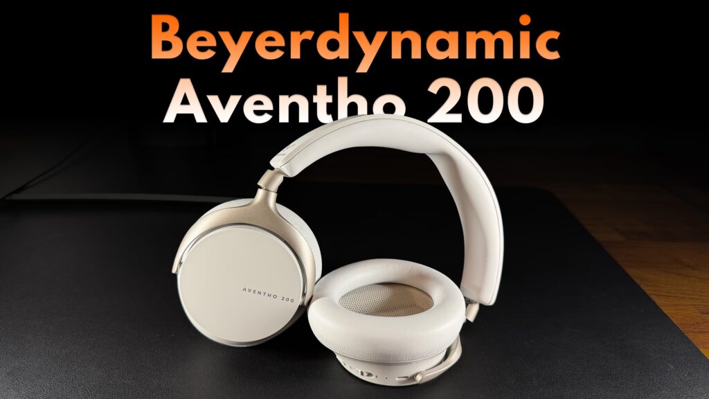 Beyerdynamic Aventho 200 hörlurar på skrivbord med rubriken Beyerdynamic Aventho 200