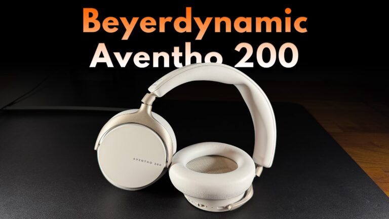 Beyerdynamic Aventho 200 hörlurar på skrivbord med rubriken Beyerdynamic Aventho 200
