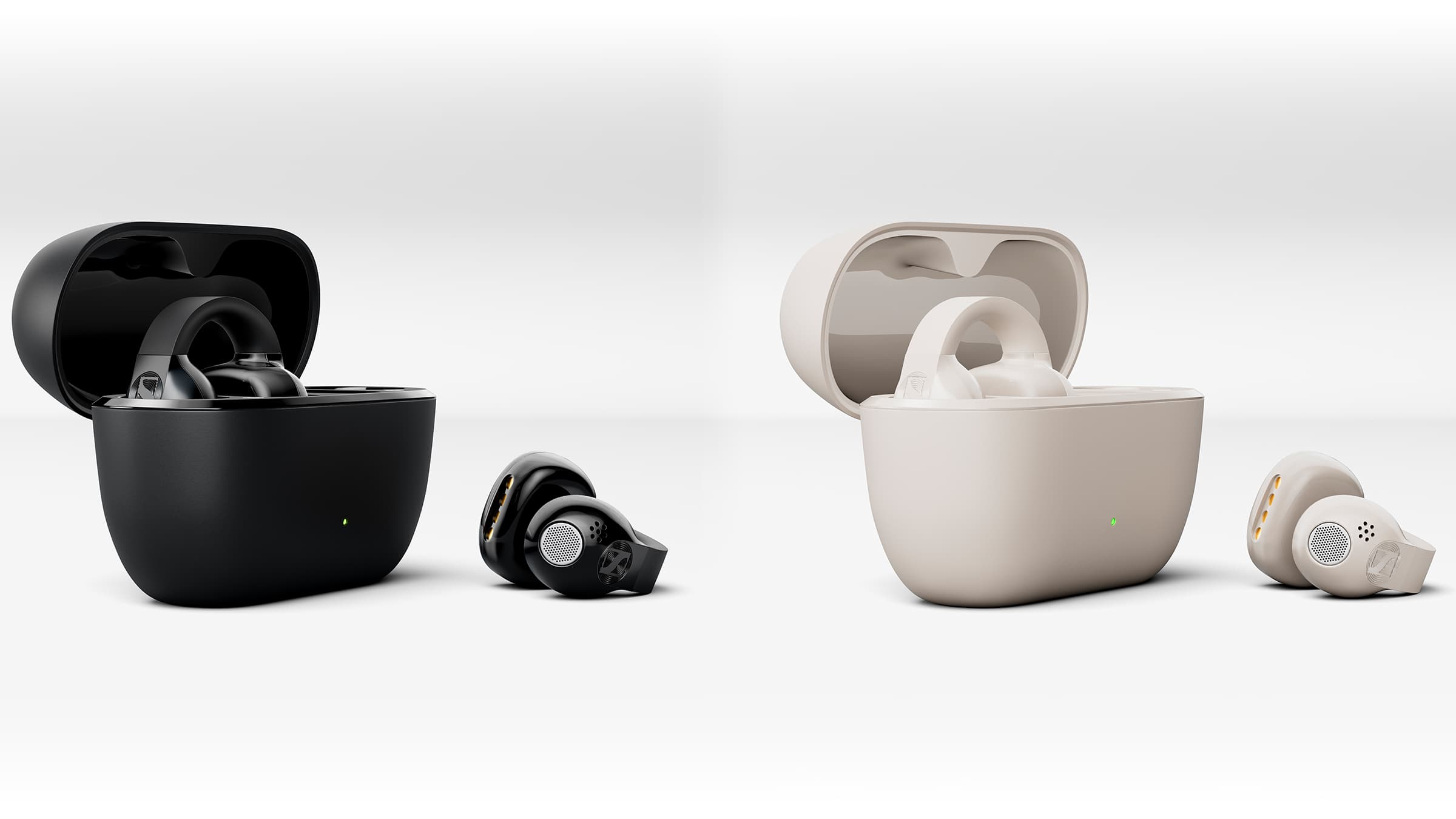 Sennheiser ACCENTUM Clip open ear-hörlurar i svart och cream