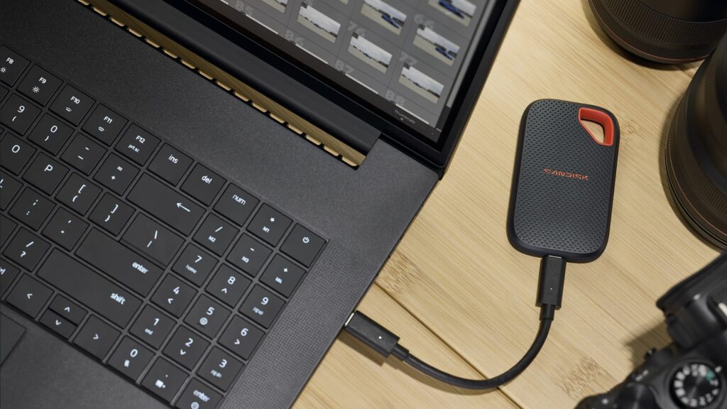 Sandisk Extreme Portable SSD är utvecklad för kreatörer och erbjuder överföringshastigheter på upp till 2 000 MB/s.