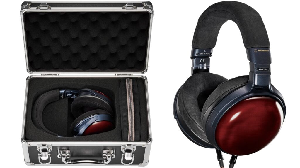 Audio-Technica ATH-AWX7000 – exklusiva over-ear-hörlurar med träkåpor och sluten konstruktion.